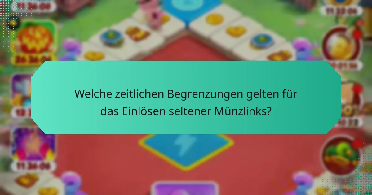 Welche zeitlichen Begrenzungen gelten für das Einlösen seltener Münzlinks?