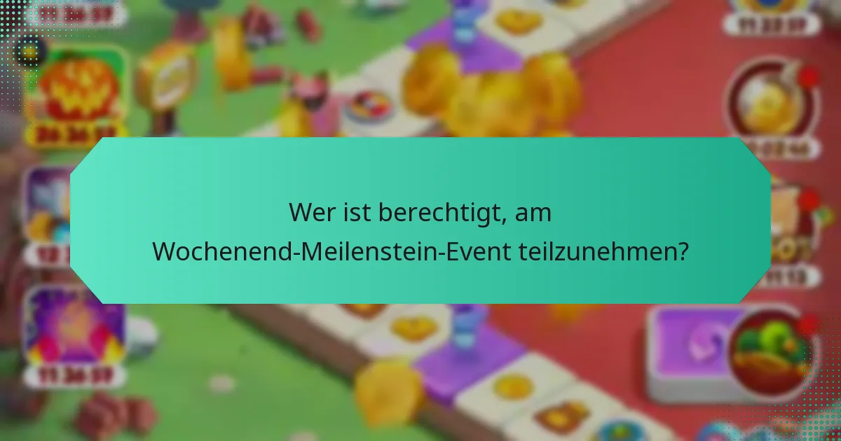 Wer ist berechtigt, am Wochenend-Meilenstein-Event teilzunehmen?
